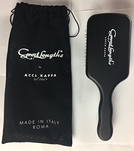 Great Lengths Square Paddle Brush by ACCA KAPPA Made in Italy Wood and Boar Bristle
