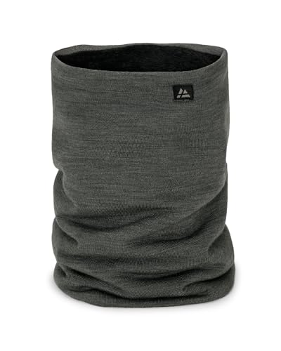 DANISH ENDURANCE Thermal Merino Neck Gaiter with Polar Fleece Snood Neck Warmer for Winter for Men and Women One Size Dark Grey 1-pack