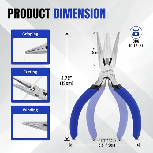 Image of 5 Inch Needle Nose Pliers Small Jewelry Pliers Tool 2 Pack