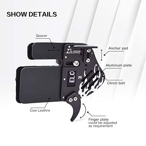 Elong Archery Recurve Bow Finger Tab Genuine Leather + Aluminum Plate Adjustable Finger Guard Protective Gear For Right Hand #TOP2