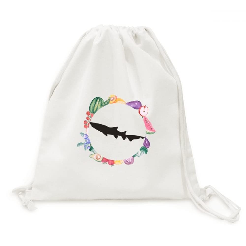 Sac en tissu pliable à sangle requin noir résistant et compact