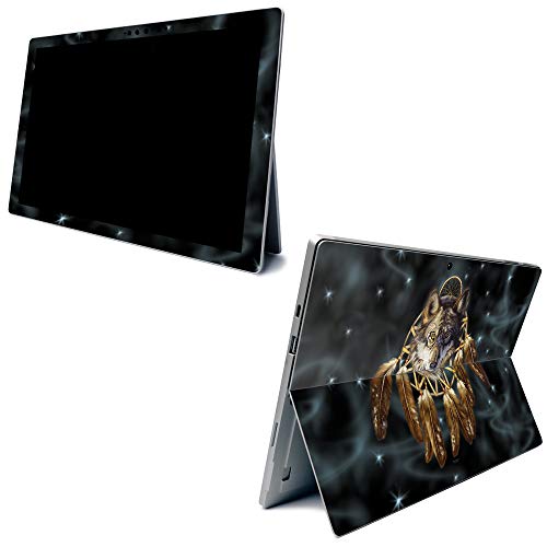 Image of MightySkins Carbon Fiber Skin for Microsoft Surface Pro 7 - Wolf Dreams | Textured Carbon Fiber Finish | Easy to Apply, Remove, and Change Styles | Made in The USA