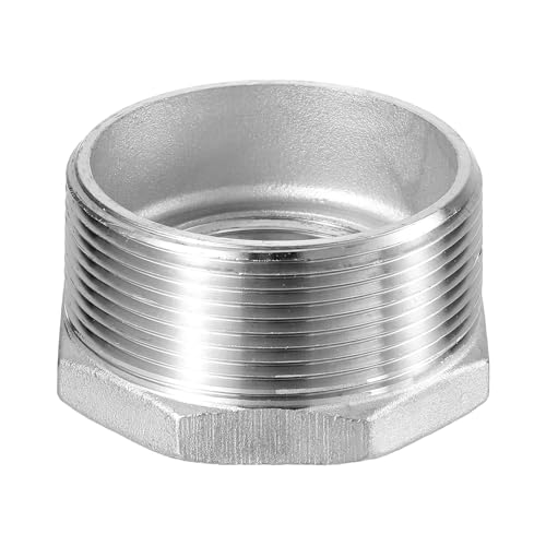 Image of uxcell 1Pcs 3 /4 inch Male to 1 /8 inch Female NPT 304 Stainless Steel Reducer Hex Bushing