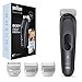 Braun Body Groomer 3 Rifinitore per Depilazione Uomo, Accessori Inclusi, Lama in Metallo, Ideale per Aree Sensibili, Gambe, Petto e Ascelle, Idea Regalo, BG3350 Nero e Grigio