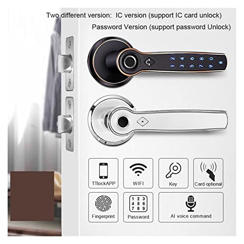 Serrure connectée TTLOCK argentée à code et empreinte digitale - 5