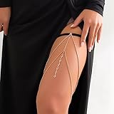 JUSTUSNX Sexy Bikini Bein Kette Layered Kristall Oberschenkel Kette Körper Kette Sommer Strand Bein Kette Schmuck Zubehör für Frauen und Mädchen (A)