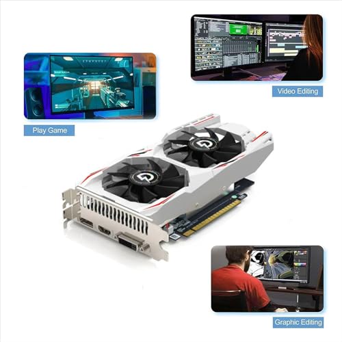 Scheda Video GTX 1050 Ti GTX1050Ti 4 GB GDDR5 128 bit 1291MHz, Scheda Grafica GPU per PC Gaming, DVI, HDMI, DisplayPort, PCI Express 3.0 x16, Supporta DirectX 12 - Bianco - Scheda video - Immagine 4