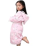 100% cotton, grueso, suave. KK&MM Ni?os Albornoz Ni?a algodón Gasa Acolchado Absorbente de Invierno Toalla bebé Cartoon Albornoz Albornoz Bata, Pink Lamb, s 【Height 95-115cm】