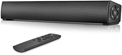 PC Soundbar, Wired & Wireless Home Theater Audio Stereo Sound Bar, Rechargeable Bluetooth Speakers, Portable Mini Soundbar with Remote Control for PC, Desktop, Smartphone, Tablet (RCA, AUX)