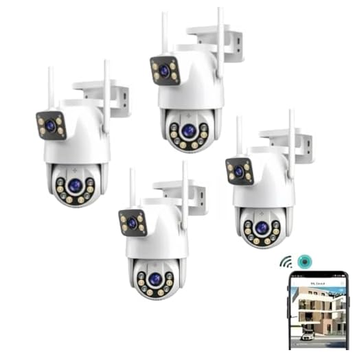 Kit 4 Câmeras de Segurança Wi-Fi Lente Dupla 360° 6MP IP66 à Prova d'Água com Visão Noturna e Detecção de Movimento - Compatível ICSEE/Yoosee