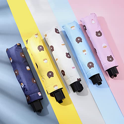 Image of House of Quirk 3-Fold Travel Umbrella - Auto Open /Close Ultra Light and Small Mini Umbrella with Carrying Pouch