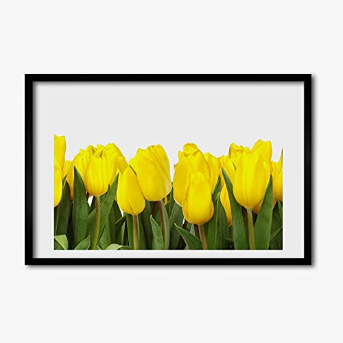 Affiche Peinture Cadre en Bois MDF 60x40 cm Tulup Tableau Photo Jaune