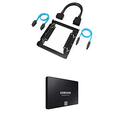 Sabrent 3.5-Inch to x2 SSD / 2.5-Inch Internal Hard Drive Mounting Kit [SATA and Power Cables Included] (BK-HDCC) + Samsung 860 EVO 500GB 2.5 Inch SATA III Internal SSD (MZ-76E500B/AM)