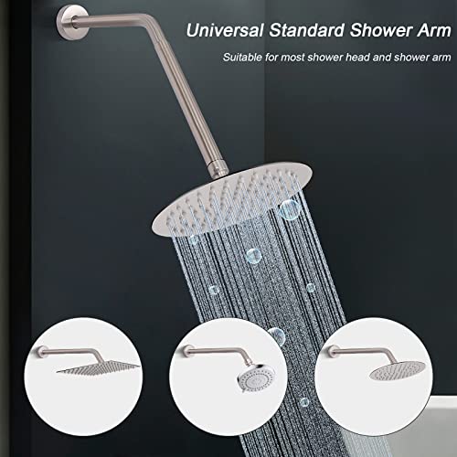Harjue Shower Head Extension Arm, Shower Head Extender Water Outlet- Lowers Existing, Durable Shower Pipe Extension For Bathroom, Made Of Solid Metal Stainless Steel(10 Inch, Brushed Nickel) #TOP5