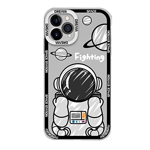 Yonds Queen Bonita funda transparente para iPhone 11 Pro Max, diseño de astronauta espacial planeta espacial, elegante, suave, a prueba de golpes, antideslizante, funda protectora (iPhone 11 Pro Max,
