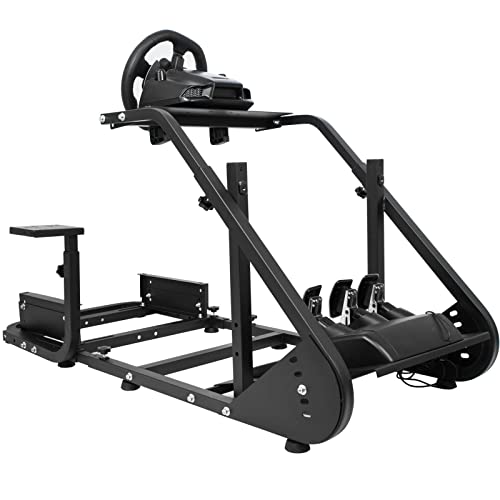 Hottoby G29 Driving Simulator Cockpit Racing Wheel Stand for Logitech G25 G27 G920 Gaming Fame Racing Wheel Shifter Pedals Seat Not Included