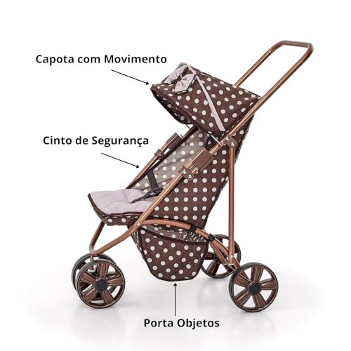 Carrinho de Boneca Premium para Bebê Reborn - Estilo Milano Luxo Xikitinha