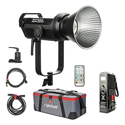 Aputure LS 300X (V-Mount) 2700-6500K Bi-Color LED Video Light, 350W 24300lux@1m Sidus Link App Control, with Silent Fans, Precise CCT Control Cover