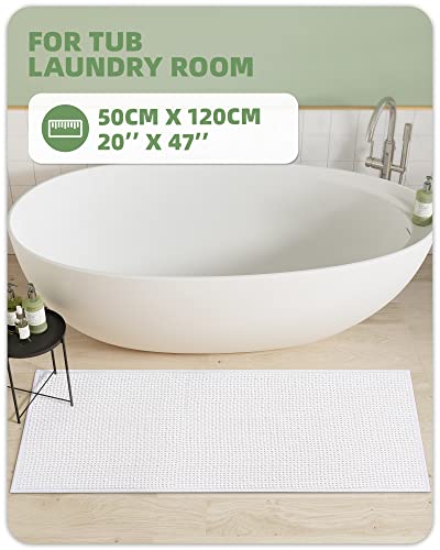 Upgraded Chenille Bathroom Runner Rug- Adorn Your Bathroom With Color G White Bath Runner- Absorbent, Non Slip, Soft, Machine Washable, Quick Dry, 20"X47" Chenille Bathroom Rugs Bath Mats For Bathroom #TOP6