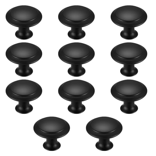 JYTDBCS 11 Pcs Drawer Knobs，Round Furniture Knobs，Cabinet Door Knobs，Cupboard Knobs，Drawer Handles，Kitchen Cabinet Handles Kitchen Cupboard Drawer Chest of Drawers Furniture Knobs Handles，Black