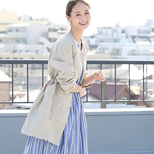 Amazon コーエン レディース Coen 軽めアウター ダブルボタンミドルコート Beige Free コート ジャケット 通販