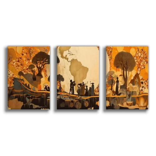 WJWART African Landscape - Sakeem Gibbs Multi-Panel Wall Canvas Poster Bedroom Decor Landscape Decor Gift 08x12inch(20x30cm)