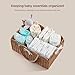 HBlife Large Baby Diaper Caddy, Paper Rope Storage Baskets Nursery Bin with Removable Divider, Portable Car Organizer for Diapers, Baby Shower Gifts, Newborn Essentials Must Haves