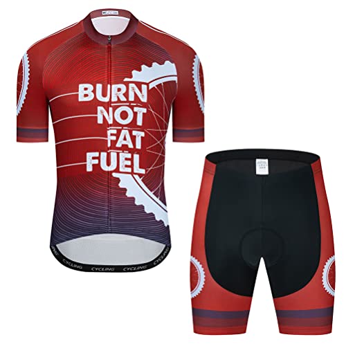 Conjunto de camiseta de ciclismo para hombre, camiseta de manga corta y pantalones cortos acolchados en 3D, traje de ciclismo, T22., Medium