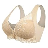 Dtuta Damen Vorderverschluss Spitze Push Up BH - Mit Bügel und Einlagen,Trägerloser BH, Klebe BH,Push-up BH,Ohne Bügel Sport BH Bustier Stretch Sports Bra Top Für Yoga Fitness-Training