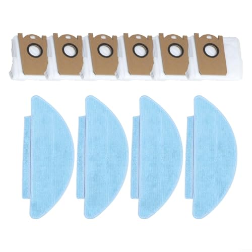 Para Zaco A10 Pro Robot Aspirador trapeador trapeador y bolsas de polvo Kit 4 trapos de fregona más 6 bolsas de polvo para mantener la limpieza del hogar