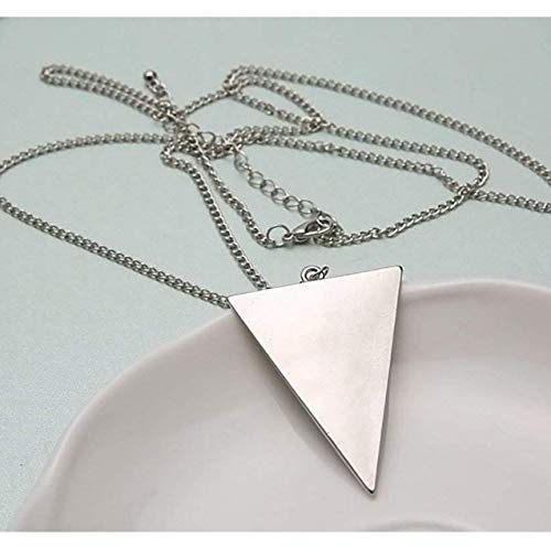 Women Fashion Punk Jewelry Triangle Pendant Retro Long Chain Necklace Perfect SILVER