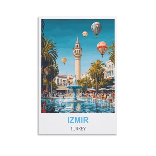 FJIWECWSQ Izmir Affiche de voyage vintage Turquie 20 x 30 cm