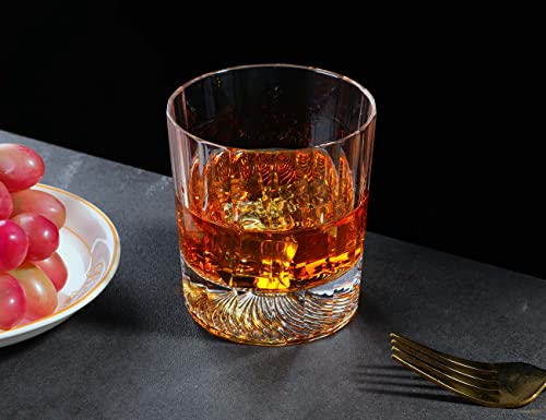 Dounx 10Oz Old Fashioned Glasses Set Of 4, Crystal Whiskey Glass With Delicate 3D Base, Multi-Purpose As Scotch Glasses, Rocks Glass, Bourbon Glasses, Liquor Glasses, Cocktail Glasses #TOP5