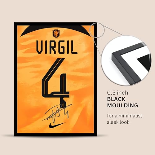 Image of Posternet Van Dijk Virgil Wall Poster Frames | 8x12 inch | World Cup special signed Jerseys Series | Hanging Wall Artwork Frames for Living Room, Bedroom, Office and Etc