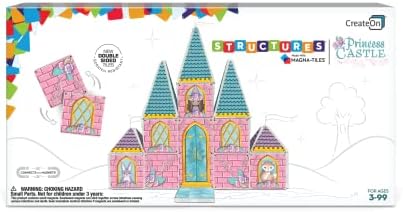 CreateOn Magna-Tiles Structure Building Set for Kids, Princess Castle Magnetic Tiles, Magnetic Building Toys, STEM Toys for Boys and Girls, Ages 3+, 53 Pieces