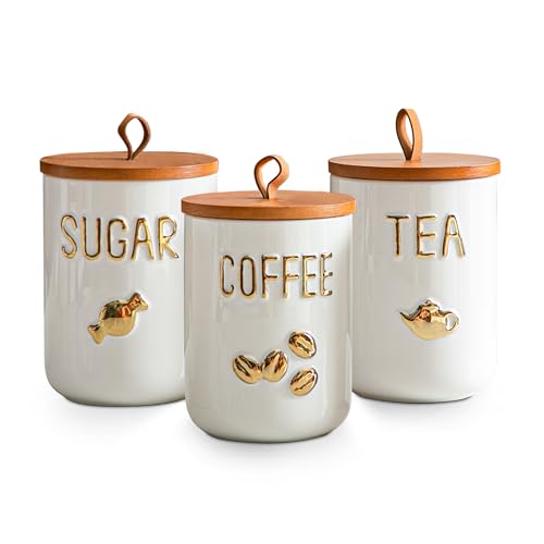 Sowlvenco Ceramic Canister Set