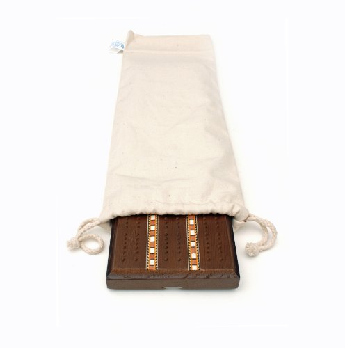 We Games Deluxe Cribbage Set - Dark Stained Solid Oak Wood 3 Track Sprint Board With Inlay With Easy Grip Pegs, Cards & Storage Bag #TOP2