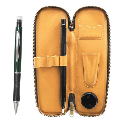 2個パック チャック式コンパクトペンケース 極細ノック式消しゴム 黒とメタルポイントシャープペン 緑 SER15B-WZ13SP-G-2