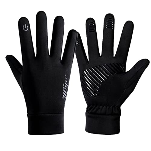Winter Warme Handschuhe Herren Damen Touchscreen Handschuhe Winddichte wasserdichte Fahrradhandschuhe Anti-Rutsch Laufhandschuhe für Radfahren Wandern Klettern Outdoor Aktivitäten (Schwarz, XL) Cover