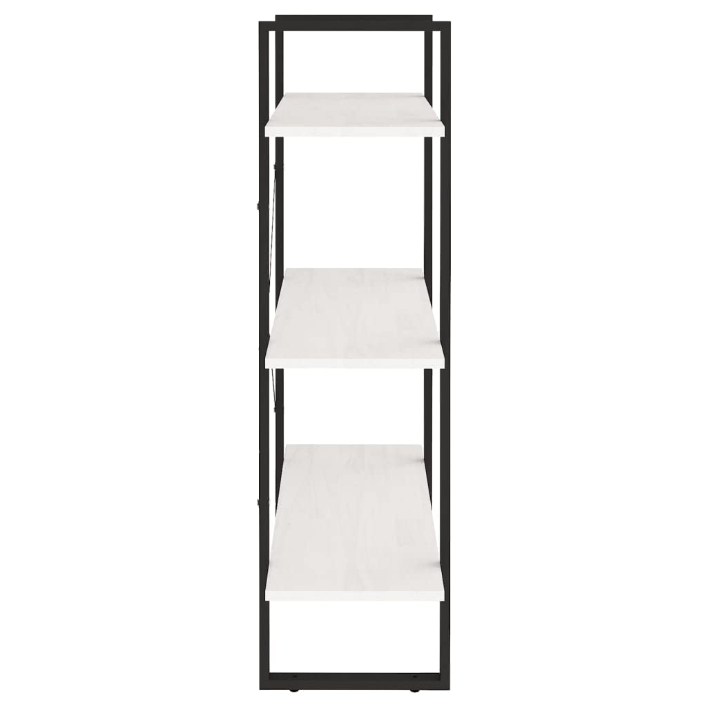 Bücherregal Weiß 80x30x105 cm aus Massivholz Kiefer, Regal mit 3 Fächern für Deko und Aufbewahrung, pflegeleicht mit feuchtem Tuch