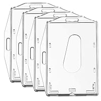 Redamancy 4 Stück Ausweishüllen, Badge Holder, Transparente Kartenhalter Kartenhülle Horizontaler und Vertikaler Dual-Use mit Daumenausschub für Krankenhauspersonal, Polizei und Schüler