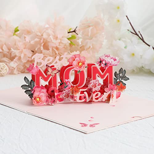Wenskaart, 3D pop-up moederdagkaart, Spiritz papier, verjaardagskaart voor mama, mooi gesneden papier, cadeau voor mama, verjaardag - Afbeelding 3