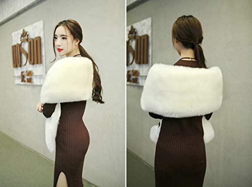 Women's Faux fur Shawl and Wrap Wedding Capes Winter Stole Scarves Shrug3