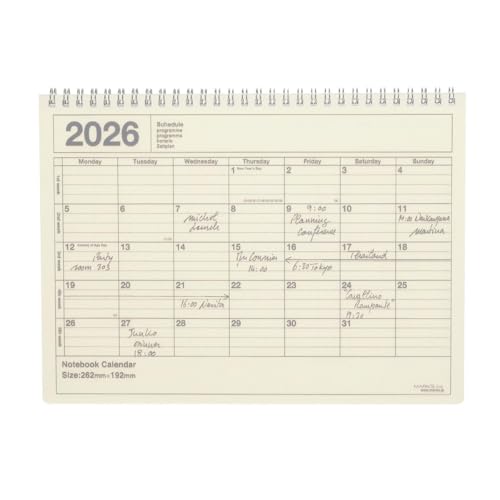 手帳 2026 スケジュール帳 2026年1月始まり 月間ブロック B5変型 ノートブックカレンダー・M アイボリー マークス 26WDR-NB1-IVのサムネイル