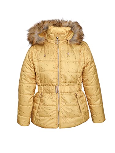 Image of CHKOKKO Girl's Polyester Winter Zipper Hooded Standard Length Puffer Jacket