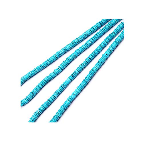 Perles Heishi naturelles tyer lisses en turquoise pour créations joaillerie de luxe