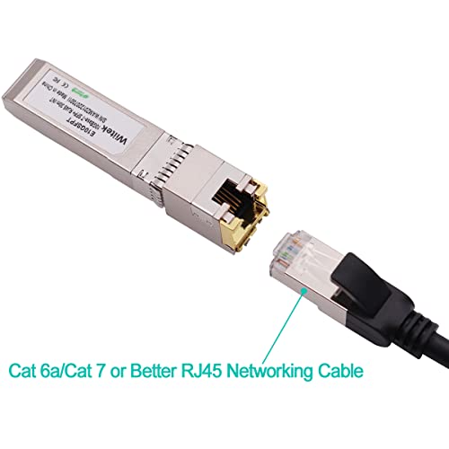 Image of 10G SFP+ to RJ45 Copper Modules, 1.25G /2.5G /5G /10GBase-T Ethernet Copper to SFP+ Transceiver Compatible for Intel E10GSFPT(Cat 6a /7 or Better, 30-Meter)