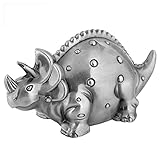 【Zinklegierungsmaterial】 Hergestellt aus hochwertiger metallischer Zinklegierung, stark und langlebig. Kein Nickel/Blei/Cadmium, langlebig, verblasst nie, fortschrittliche Polierbehandlung macht die Oberfläche glatt und leicht mit einem Tuch zu reinigen. Ein lustiges Dinosaurier-Sparschwein kann verwendet werden, um Kindern Geschenke zu machen.