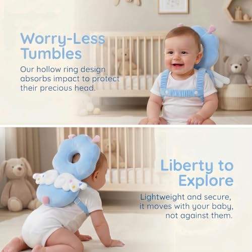 Image of Baby Head Protector Backpack - Soft & Lightweight Head Protection Pillow for Bebe Walking and Crawling(Elf)