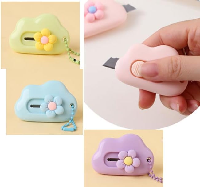 3 PCS Mini Box Cutter Mini Portable Utility Knive Retractable Package Opener for Envelope Mail Letter Box Paper DIY Projects